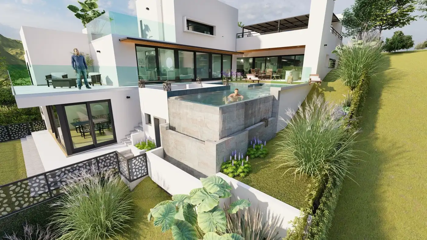 Estancia Q2 · vivienda en terreno con pendiente