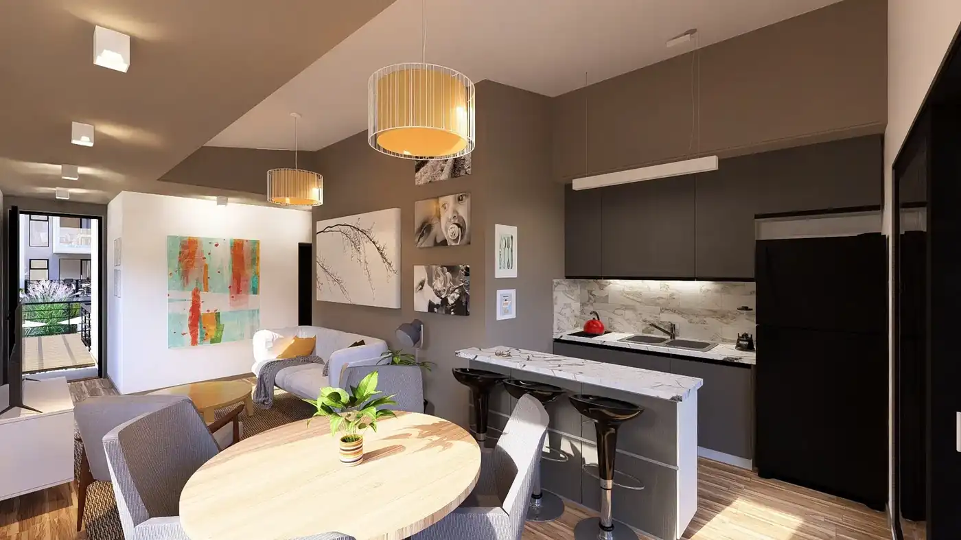 Apart Villa Náutica · interior estar comedor