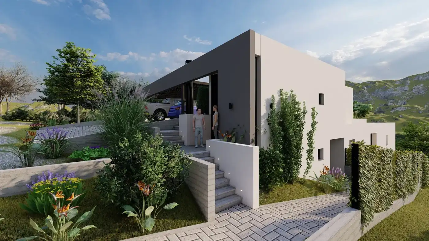 Estancia Q2 · fachada y paisaje