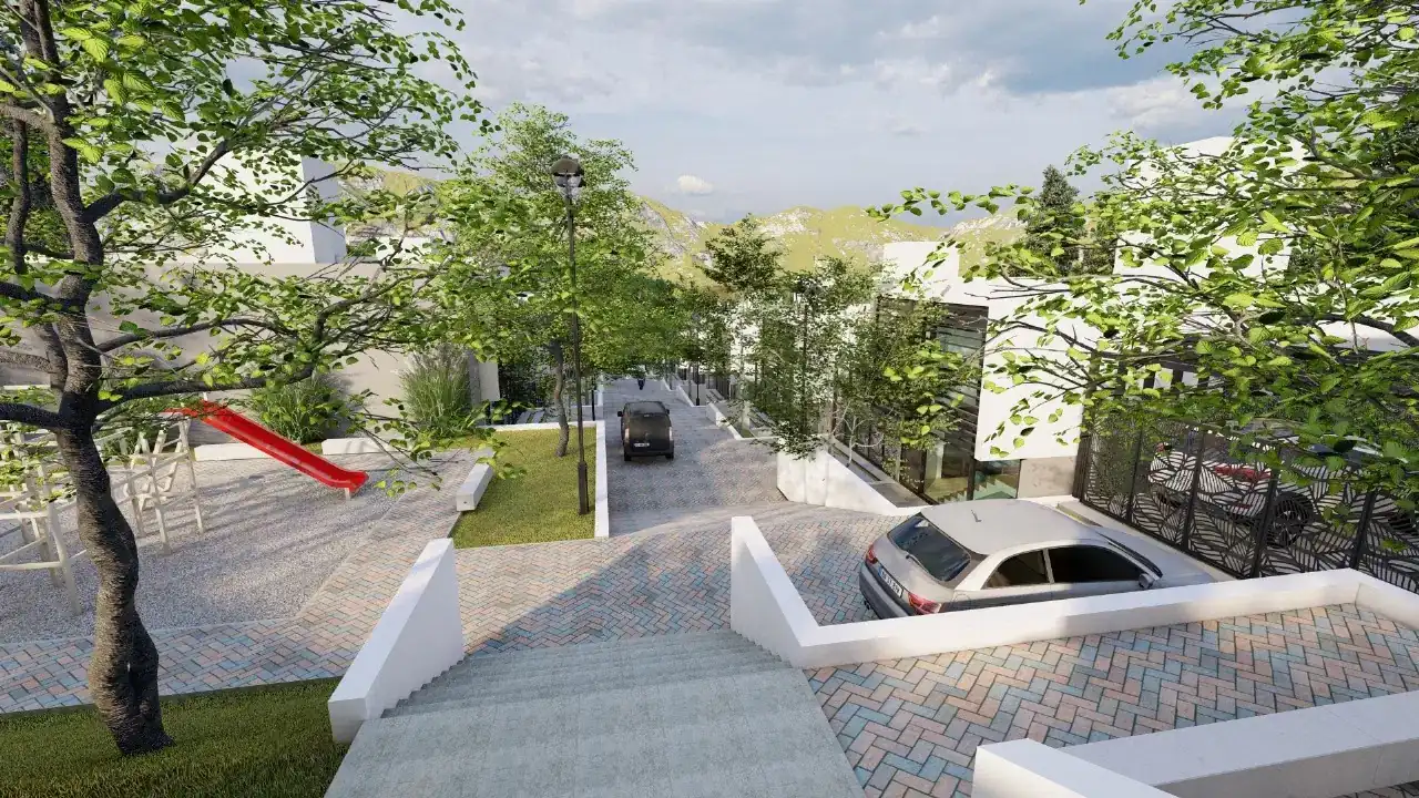 Housing Villa Náutica · calle interna y accesos
