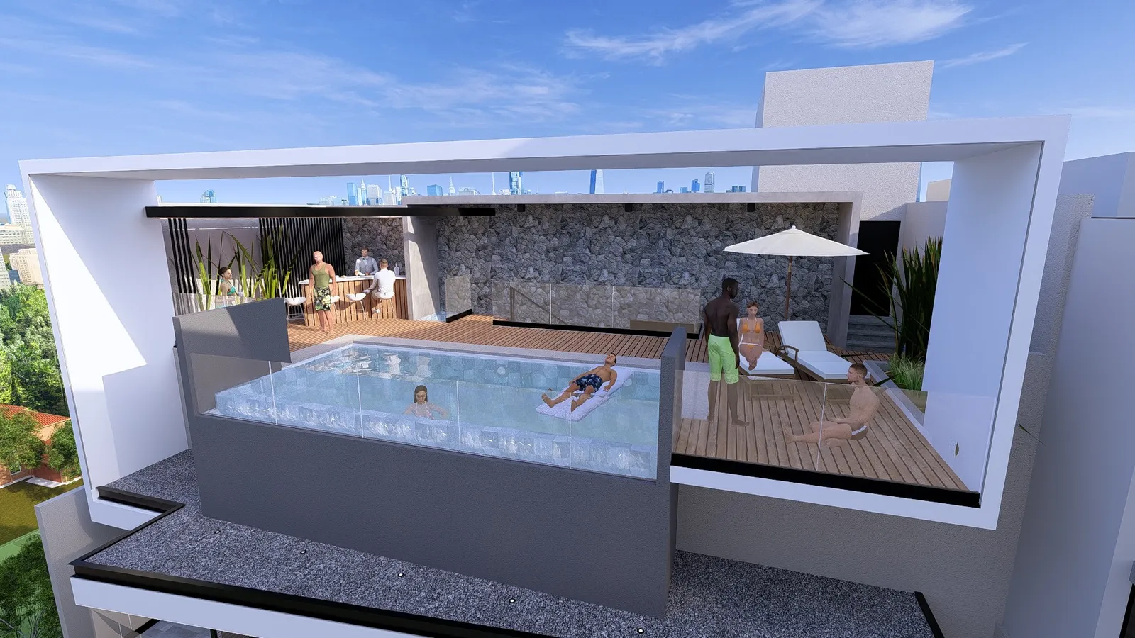 SUNSET Las Lomas · terraza y amenities