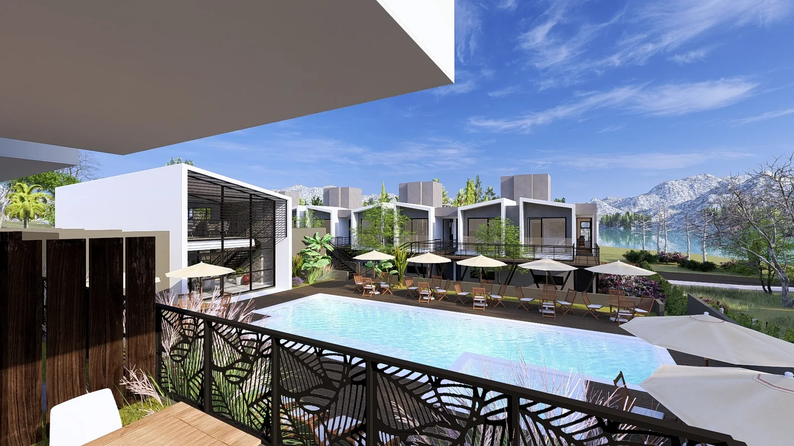 Piscina y viviendas Villa Náutica