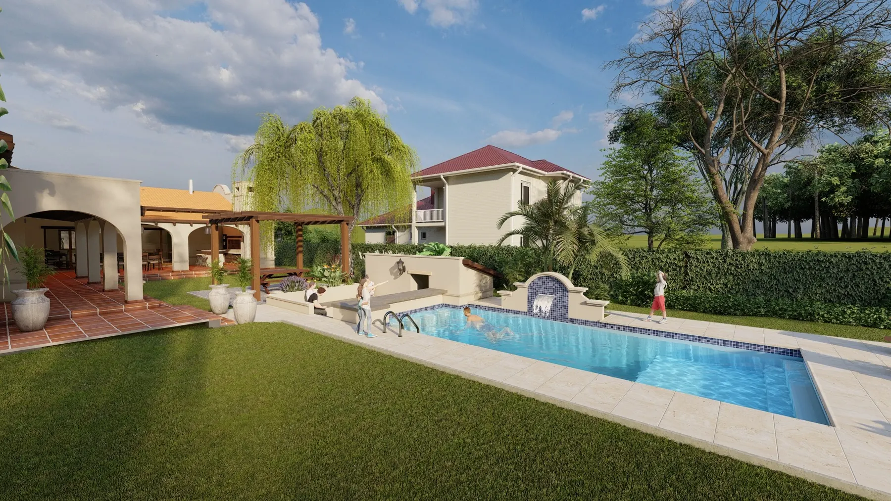 Vivienda 7 Soles · piscina y jardín